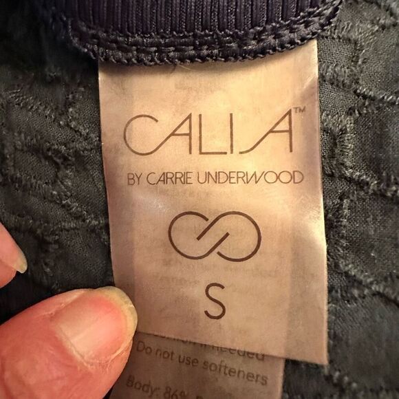 Calia by Carrie Underwood Flat Front Drawstring Athletic Shorts Blue Black Small - Picture 4 of 5